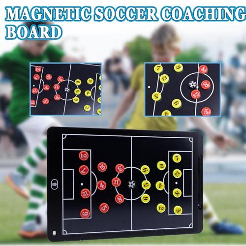 Magnetic Electronic Soccer Coaching Board, 16 inch LCD Soccer Coaching Board,LCD Soccer Strategy Board with Stylus Pen,Soccer Board Tactic Board, Training Equipment
