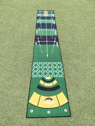 1 Piece Golf Putting Practice mat, Size is 19.69 inches x 116 inches, Portable Washable Non-Slip Folding Putting mat, Suitable for Home, Office, Outdoor use, Party Team Building Activities.