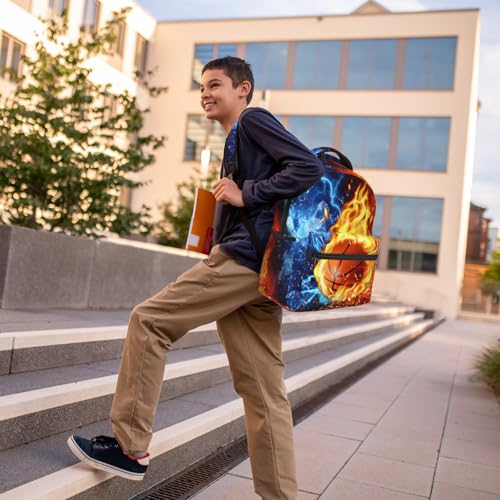 Basketball Backpack for Boys School Backpack for Kids Children Teens Elementary Middle School - Students Bookbag Ages 6-18, Waterproof Adjustable Basketball Bookbag Travel Daypack - color: Basketball
