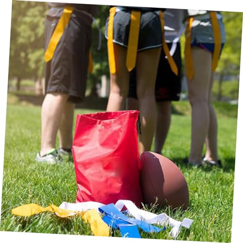 8-Pack Boys and Girls Flag Football Waist Belt Set American Football Training Accessory Rugby Training Webbing 2 White 2 with Flags Yellow Plate Cone Markers