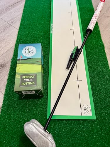 Golf Putting Mat with Glow Tracer – Premium Golf Training Aid - Home Practice for Putter Stroke Path, Alignment & Speed Control – Indoor Golf Putting System for Consistent, Repeatable Putting Accuracy