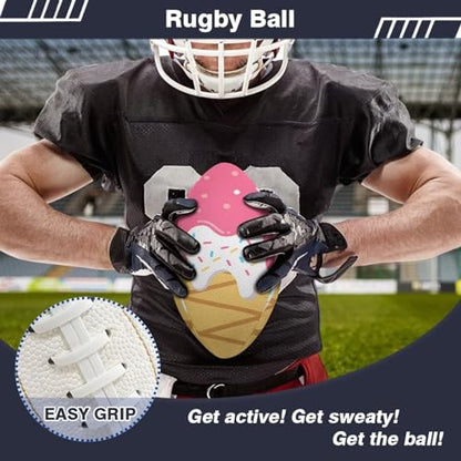 SYtrade Recreational Football Game Footballs PU Composite Leather Footballs for Training Indoor Outdoor - color: Pink Ice Cream