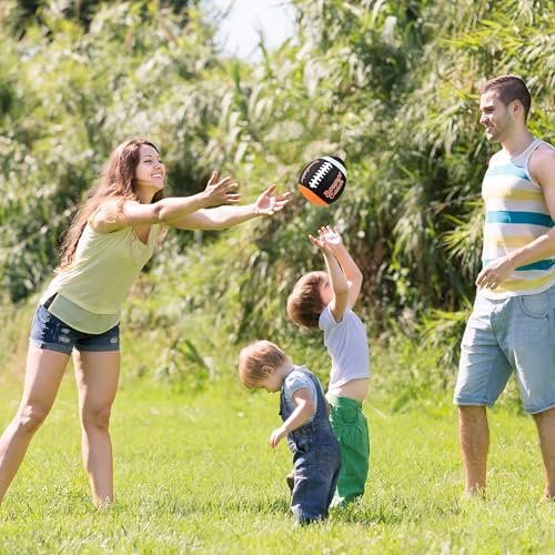 Training Football, Youth Size Fatherless Football PassCatch Solo Enhancing Passing Catching Halfball(with Pump) - style: Brown-7#(Ages 5-14)