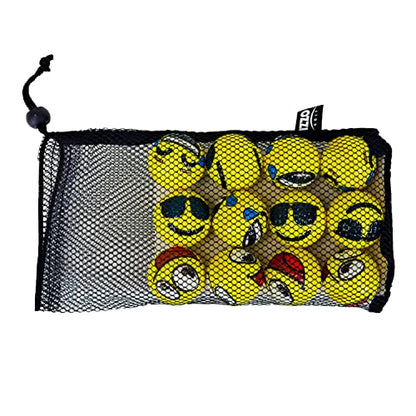 Izzo Golf Tru Spin Foam Practice Balls - with Option of shagger/Practice Set - style: Emoji 12 Pack