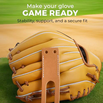 TOFL Baseball Glove Lace Kit | 6 Leather Laces, Lacing Needle, Thumb & Pinky Straps | Heavy Duty Baseball Glove Relacing Kit - color: Electric Blue