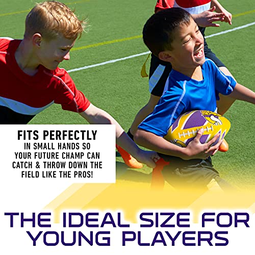 Franklin Sports NFL Team Footballs - Rubber Youth Mini Balls for All Teams - Kids 8.5" Football + Air Pump Sets - Official NFL Licensed - style: Minnesota Vikings