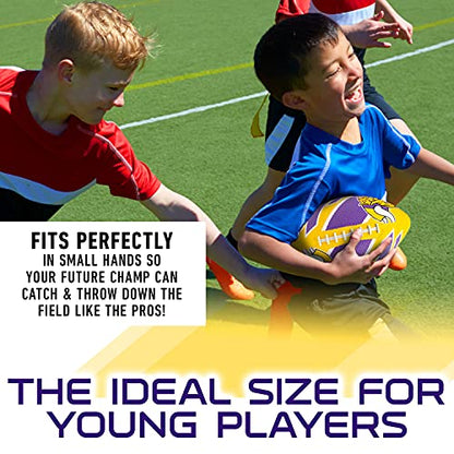 Franklin Sports NFL Team Footballs - Rubber Youth Mini Balls for All Teams - Kids 8.5" Football + Air Pump Sets - Official NFL Licensed - style: Minnesota Vikings