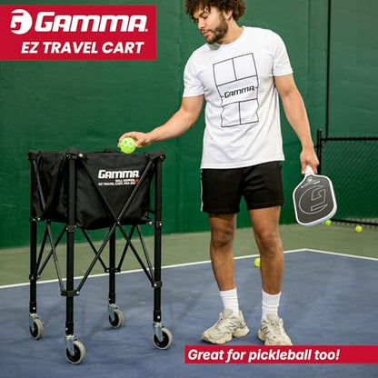 GAMMA Sports EZ Travel Cart, Tennis & Pickleball Hopper, Padel, Portable Compact Design, Sturdy Lightweight Construction, EZ Bags, 150 or 250 Capacity, Premium Carrying Case Included - size: 150 Ball, style: Cart