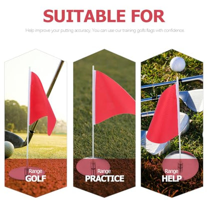 HEMOTON Portable Golf Flagstick with Hole Cup, Stainless Steel Putting for Backyard Indoor Practice, Mini Golfing Target Training Aid Accessories for Office Home