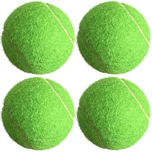 4 Pack Tennis Balls - Long Lasting Practice Balls for Tennis Beginners, Tennis Training Balls, Dog Fetch Toys - color: Green