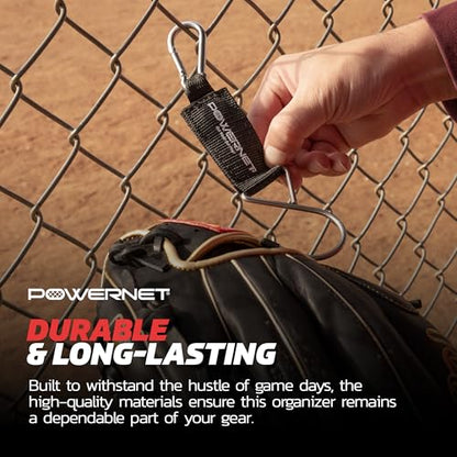 PowerNet Dugout Organizers, Softball & Baseball Bat Fence Rack, Multi-Clip Gear Hanger, Two Fence Hooks or Dugout Bundle, Baseball Coaching Accessories, Baseball Equipment Dugout Organizer with Hooks - style: Fence Hooks