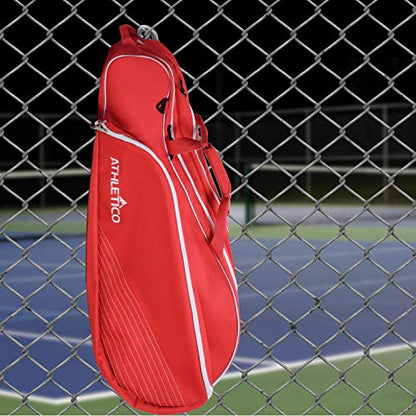 Athletico 6 Racquet Tennis Bag | Padded to Protect Rackets & Lightweight | Professional or Beginner Tennis Players | Unisex Design for Men, Women, Youth and Adults (Red)