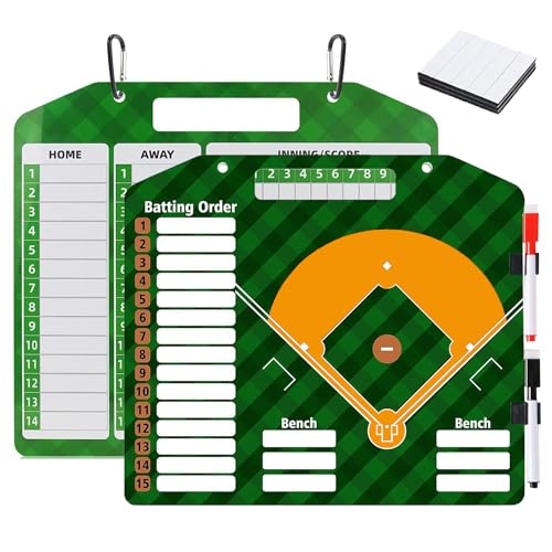Magnetic Baseball Lineup Board | Baseball Dry Erase Coaching Broad | Softball Lineup Cards Marker Boards | Baseball Clipboard for Coaches | Baseball Lineup Board for Dugout