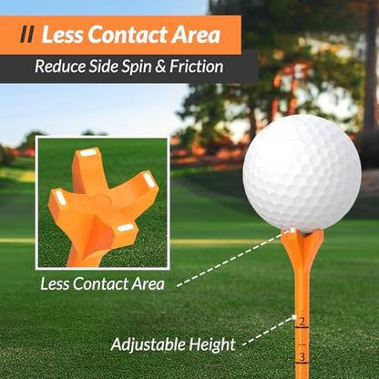 Plastic Golf Tees, 150 Pack (130 Driver Tees + 20 Iron/Hybrid Tees), Low Friction & Resistance, Top Golf Gifts for Men & Unique Golf Gifts for Golfers