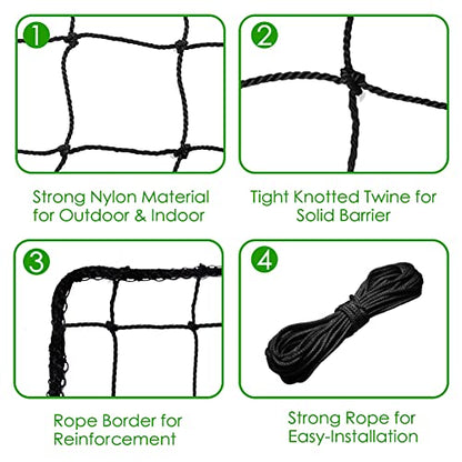 Baseball Softball Backstop Nets, Heavy Duty Sports Netting Barrier #18 Baseball Netting 10'x10'/10'x20'/15'x15'… - size: 10*15ft