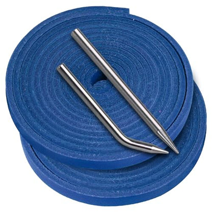 Baseball Glove Lace, Mitt Lace Repair Kit Softball 2 Leather Laces and 2 Lacing Needles for Catcher's Glove - color: Blue