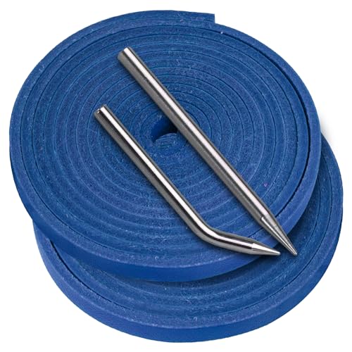 Baseball Glove Lace, Mitt Lace Repair Kit Softball 2 Leather Laces and 2 Lacing Needles for Catcher's Glove - color: Blue