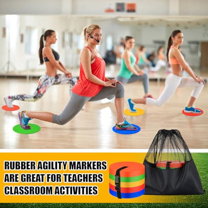 Silipull 6 inch Flat Cones Spot Markers Non-Skid Floor Hole Soccer Cones Field Court Spot Markers Flat Discs Soccer Training Equipment for Football Sports Speed Agility Practice