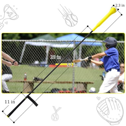 Baseball Hitting Stick,Batting Practice Equipment for Baseball and Softball,Extended Handlebar with Grip Strap,Ideal One-on-One Baseball Training Equipment - style: Baseball Swing Trainer