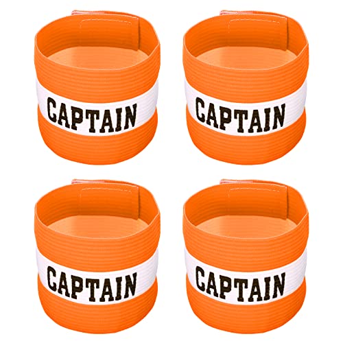 PATIKIL Captain's Armband, Pack Elastic Arm Band for Soccer Team Training - color: Orange