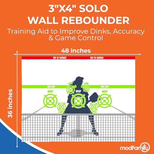 Pickleball Dink Pad Practice Board Poster Rebounder Training Aid - Improve Your Pickle-Ball Game Dinks & Reflexes - Transform Any Wall Into A Pickle Ball Court and Net Indoor or Outdoors by Modfamily