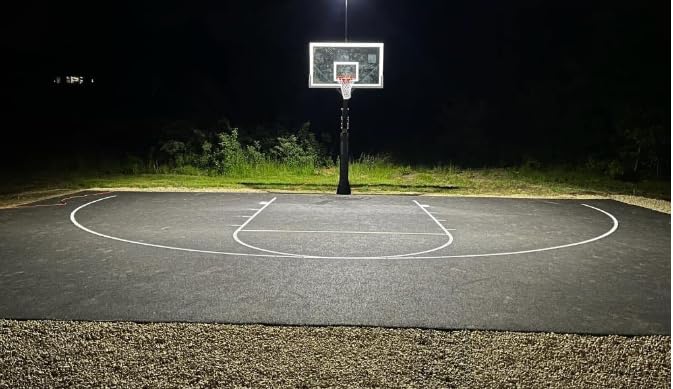 Ronan Sports | Made in USA | Basketball Court Marking Kit | Key, Free Throw & 3 Point Lines | Reusable Cardboard Stencil | (3) 9" Plastic Cones | Basketball is Life Stencil | Paint Options Available