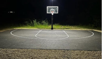 Ronan Sports | Made in USA | Basketball Court Marking Kit | Key, Free Throw & 3 Point Lines | Reusable Cardboard Stencil | (3) 9" Plastic Cones | Basketball is Life Stencil | Paint Options Available
