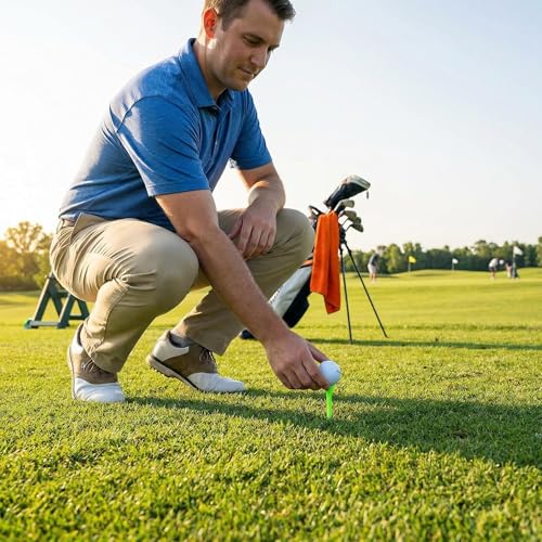 Plastic Golf Tees Fifty Pack with Stopper for Stable Ball Path Practice and Daily Training