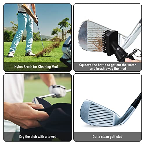 2 Pack Club Cleaner Groove Tube Golf Brush With Leakproof Reservoir, Squeeze Bottle for Easy Cleaning, 7 Inches Tall