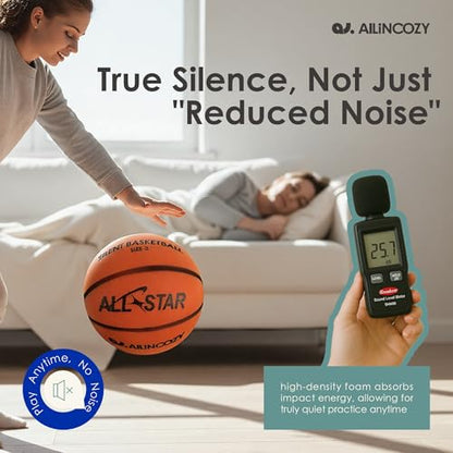 Weighted Silent Basketball, Soft Foam Airless Basketball, High Bounce, Noise-Free Training Ball, Gift Packaging, Safe for Indoor Activities, Size 3 Orange 2025 Latest