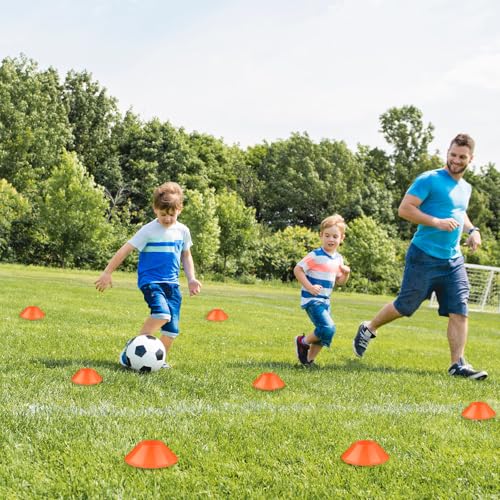 60 Pack Mini Soccer Cones–Mini Disc Cones for Agility Training,Soccer,Football,Sports Drills,Field Markers,Cones Sports Equipment,Portable Stackable Mini Cones with Carry Bag