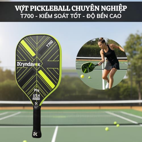 Kryndavox Pickleball Paddle with T700 Raw Carbon Fiber Surface, Pro Pickleball Paddle, USAPA Approved,Large Sweet Spot for More Players Valentines Day Gifts
