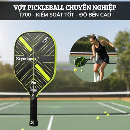 Kryndavox Pickleball Paddle with T700 Raw Carbon Fiber Surface, Pro Pickleball Paddle, USAPA Approved,Large Sweet Spot for More Players Valentines Day Gifts