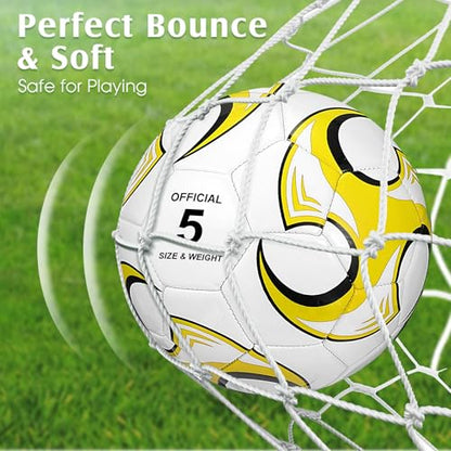 Lenwen 12 Pcs Soccer Balls with Pump Bulk Official Size 5 4 3 Kids Teens Adult Indoor Outdoor Sports Soccer Gift for Play Training Gift Party Back to School - size: Size 5, style: Vibrant Style