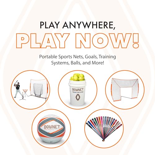 Bownet QB5 Portable Quarterback Training Net (8' x 8') Practice Football Nets for Throwing or Passing - Five Sock Targets - Indoor and Outdoor - Durable Powder-Coated Steel Frame, Multi, One Size