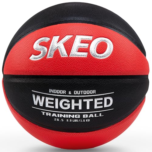 SKEO Weighted Basketball, 2.2/3/3.3LBS 28.5"/29.5" Trainer Heavy Basketballs Made of Composite, Indoor Outdoor Training Ball for Improving Handling Dribbling Rebounding - size: Size 7 Adult & Pro -3.3LBS/1.5KG