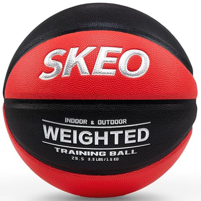 SKEO Weighted Basketball, 2.2/3/3.3LBS 28.5"/29.5" Trainer Heavy Basketballs Made of Composite, Indoor Outdoor Training Ball for Improving Handling Dribbling Rebounding - size: Size 7 Adult & Pro -3.3LBS/1.5KG