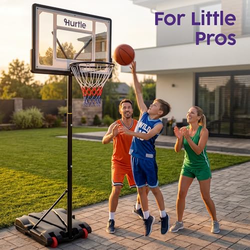 Kids Basketball Hoop Adjustable Portable Basketball Hoop for Kids Indoor Outdoor Play with Backboard Wheels Driveway Backyard