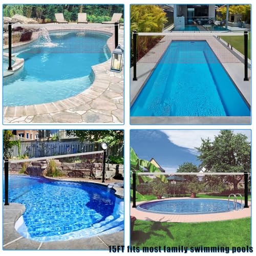 Luwint 15ft Pool Volleyball Net Replacement 2 Pack, Nylon Swimming Pool Net for Inground Pool, Beach, Backyard Games, 2v2 4v4 Volleyball (Net Only)