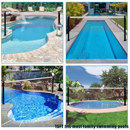 Luwint 15ft Pool Volleyball Net Replacement 2 Pack, Nylon Swimming Pool Net for Inground Pool, Beach, Backyard Games, 2v2 4v4 Volleyball (Net Only)