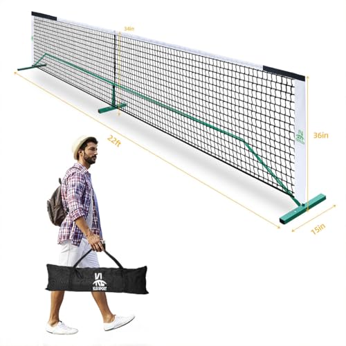 Portable Pickleball Net Set, Steady Metal Frame Pickle Ball Net Set System with Carry Bag Easy Setup for All-Weather Resistant Play in Backyards,Outdoor Indoor Driveways and Garages