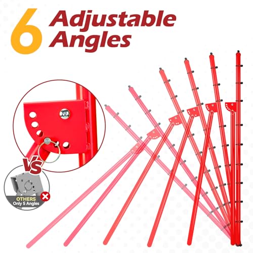6-Angle Adjustable Volleyball Rebounder Net 7x4ft, High Stable Bounce Back Training Equipment for Practicing Volleying Bumping Spiking with High-Tension Net, PU Volleyball and Pump, Stakes - color: Red