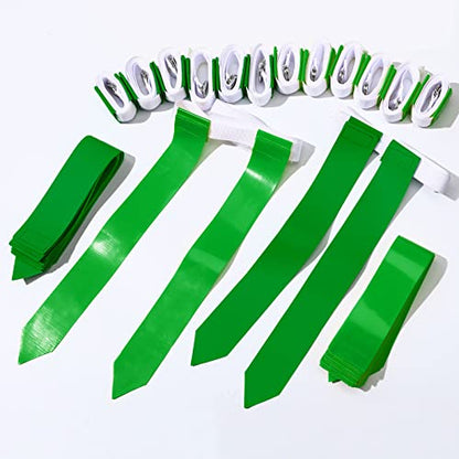 Sintege 14/28 Player Flag Football Belt Set, Adjustable Football Flag and Belts Gifts for Youth Adults Sports Training Event - color: Green