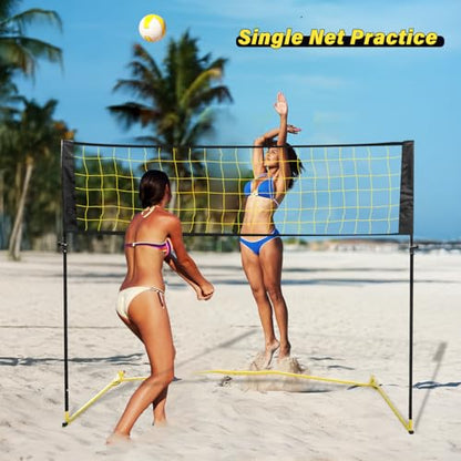 Volleyball Training Net Equipment System，Volleyball Practice Net of Adjustable Height, Good Stability, Easy Assembly & Storage, Indoor and Outdoor Use