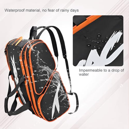 TILDOSAC Pickleball Bag - Large Paddle Bag for 4 Paddles & Accessories - Fence Hook, Extra Pockets, Shoe Compartment