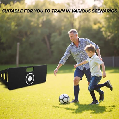 Soccer Rebounder Board Trainer，2 Way Kickback Panel for Passing, Shooting Ball Control Solo Team Football Training Equipment for Agility, Reflex Skill Drills