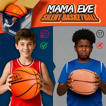 Silent Basketball Size 5 and Size 3, New Upgraded Grooved Airless Indoor Basketball, Non-derforming Package, Real Feel & Bounce Like Official Ball, Quiet Dribbling Indoor Training - size: Size3
