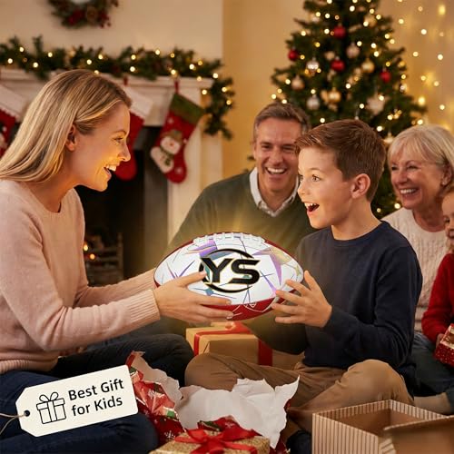 Holographic Reflective Football - Maximize Night Visibility with Glow in The Dark Tech, Size 9 Cool Luminous American Football for Rugby Safe Play, Perfect Youth & Adult Gift