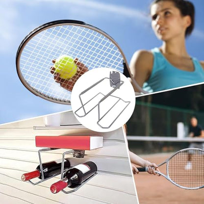Tennis Racket Storage Rack Display Racks, Tennis Racket Holder, Holds Six Balls and Four Rackets, Wall Garage Organizer for Badminton Tennis Pingpong