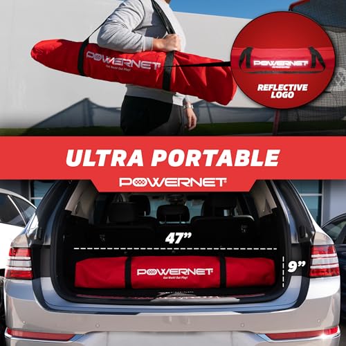 PowerNet Fast Pass Rebounder Soccer Trainer, 6 x 4 FT, Dual-Sided Soccer Net Rebounder for Passing & Ball Control, Portable Training Equipment for Solo & Team Drills